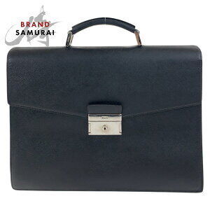 Prada Saffiano black leather briefcase